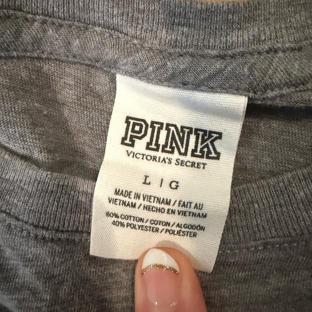 😴 💤 PINK Victoria’s Secret “I Woke Up Like This” Tee – Size Large - Picture 2 of 5